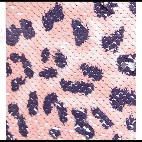 NWT FREE PEOPLE Cheetah print sequin mini skirt - Picture 6 of 14